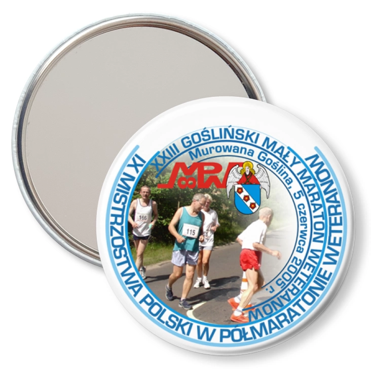 przypinka lusterko IX Mistrzostwa Polski w Półmaratonie Weteranów