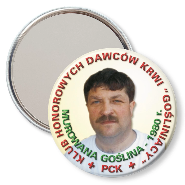przypinka lusterko Klub Honorowych Dawców Krwi Gośliniacy