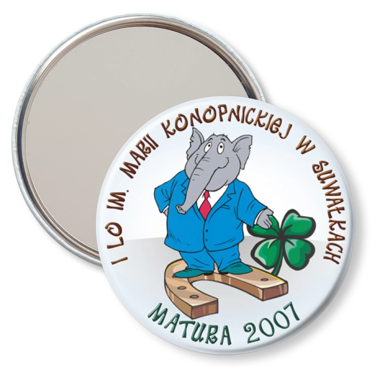 przypinka lusterko LO im. M. Konopnickiej w Suwałkach