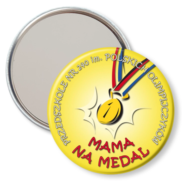 przypinka lusterko Mama na medal