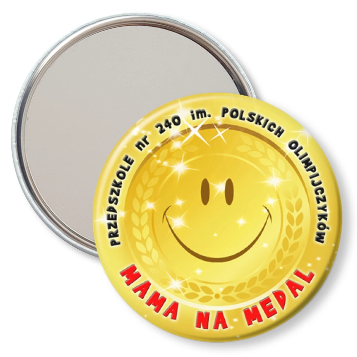 przypinka lusterko Mama na medal