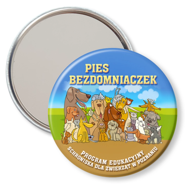 przypinka lusterko Pies Bezdomniaczek
