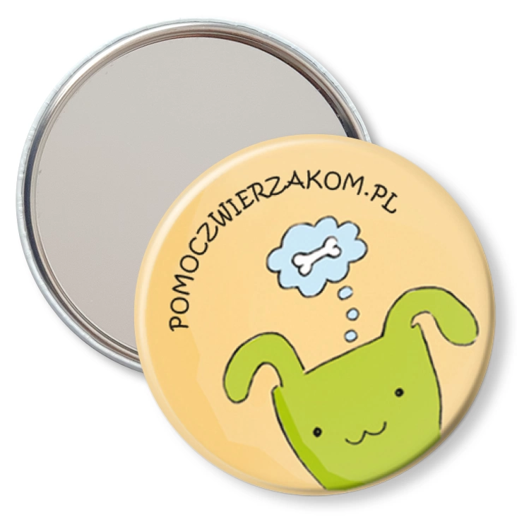 przypinka lusterko pomoczwierzakom.pl