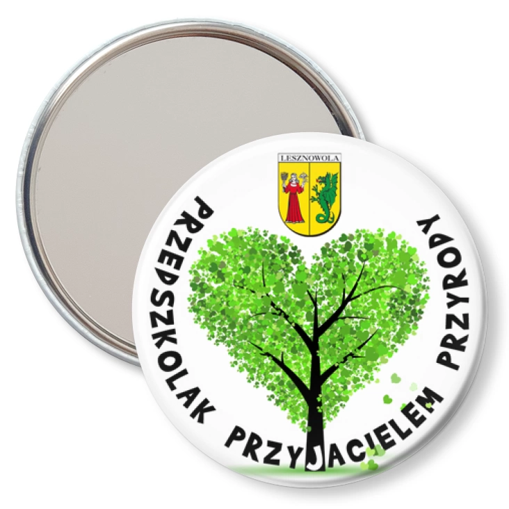przypinka lusterko Przedszkolak Przyjacielem Przyrody