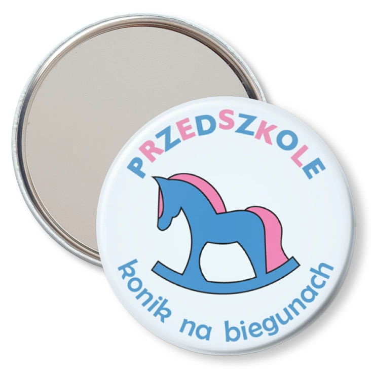 przypinka lusterko Przedszkole Konik na Biegunach