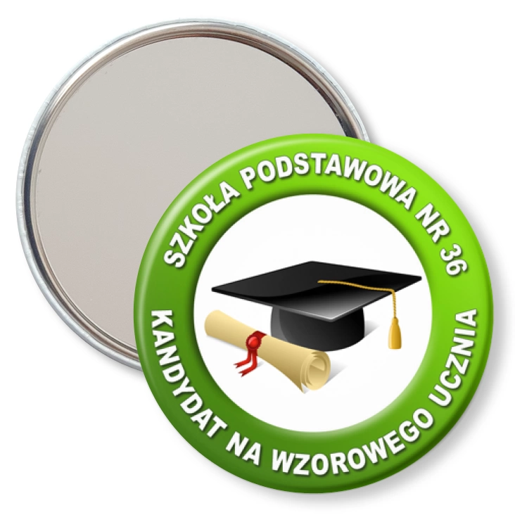 przypinka lusterko SP nr 36 - kandydat na wzorowego ucznia
