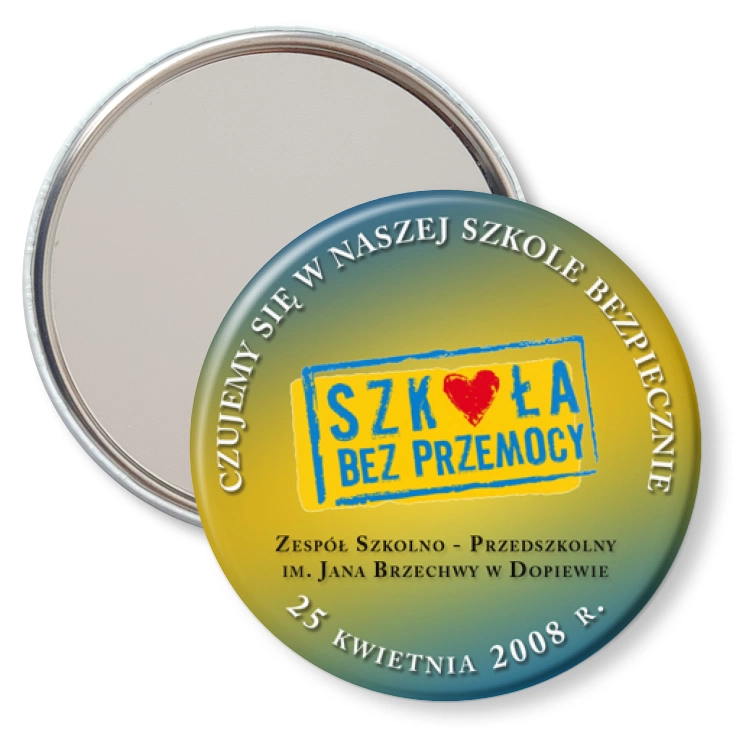 przypinka lusterko Szkoła bez przemocy