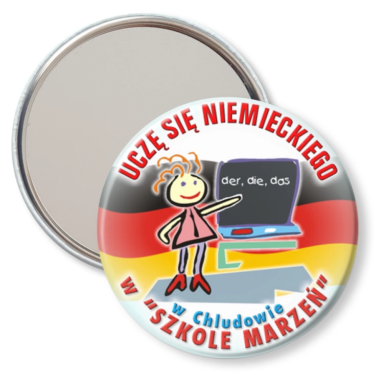 przypinka lusterko Szkoła Marzeń w Chludowie