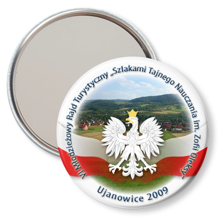 przypinka lusterko Szlakami Tajnego Nauczania im. Zofii Oleksy