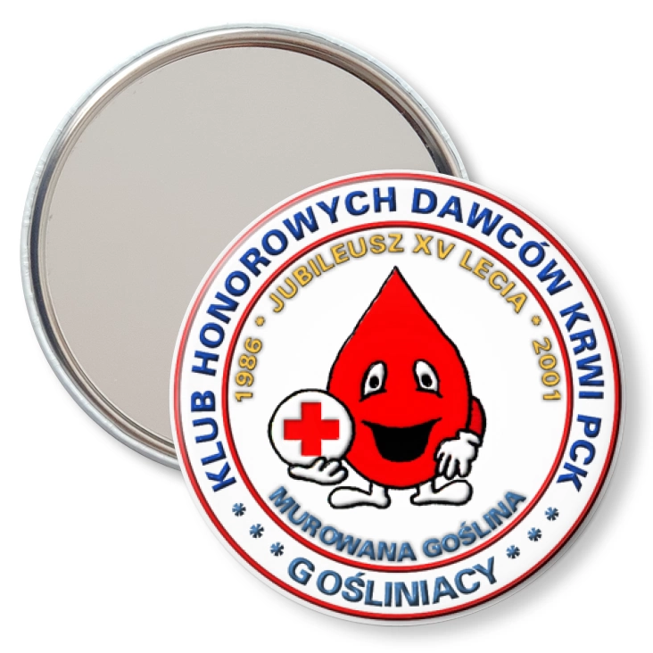 przypinka lusterko XV-lecie Klubu Honorowych Dawców Krwi