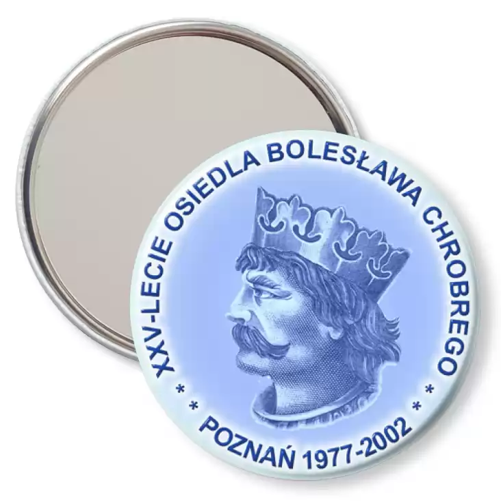 przypinka lusterko XXV-lecie osiedla Bolesława Chrobrego w Poznaniu