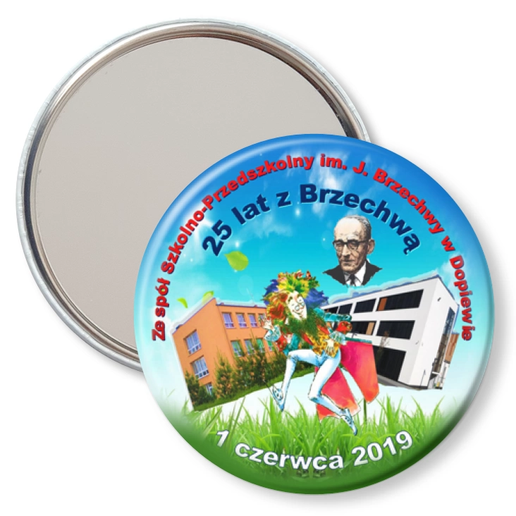 przypinka lusterko Zespół Szkolno-Przedszkolny im. Jana Brzechwy w Dopiewie