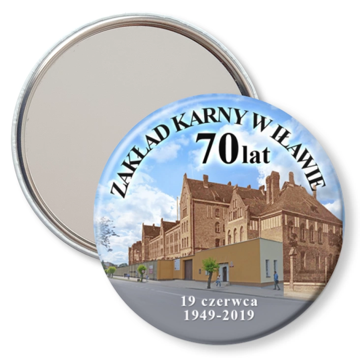 przypinka lusterko 70 lat Zakładu Karnego w Iławie