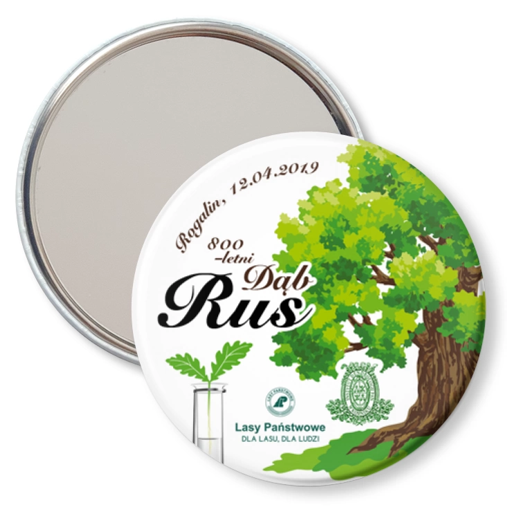 przypinka lusterko Dąb Rus