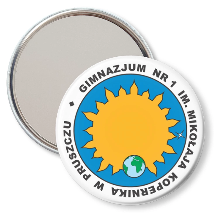 przypinka lusterko Gimnazjum nr 1 w Pruszczu