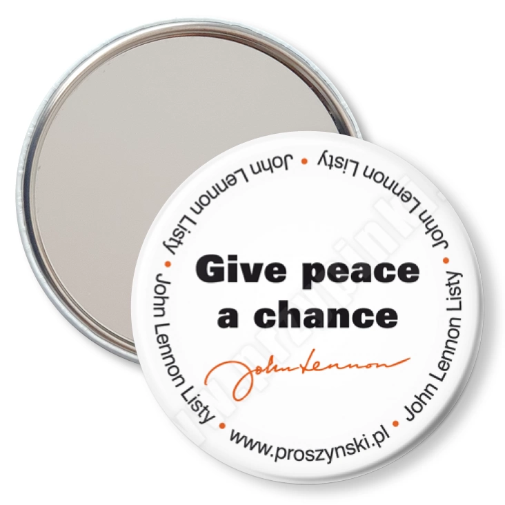przypinka lusterko Give peace a chance