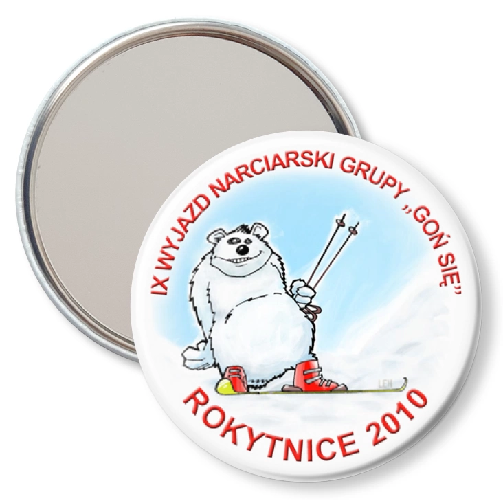 przypinka lusterko Goń się - Rokytnice 2010