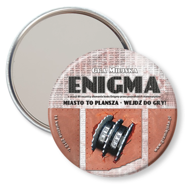 przypinka lusterko Gra Miejska - Enigma
