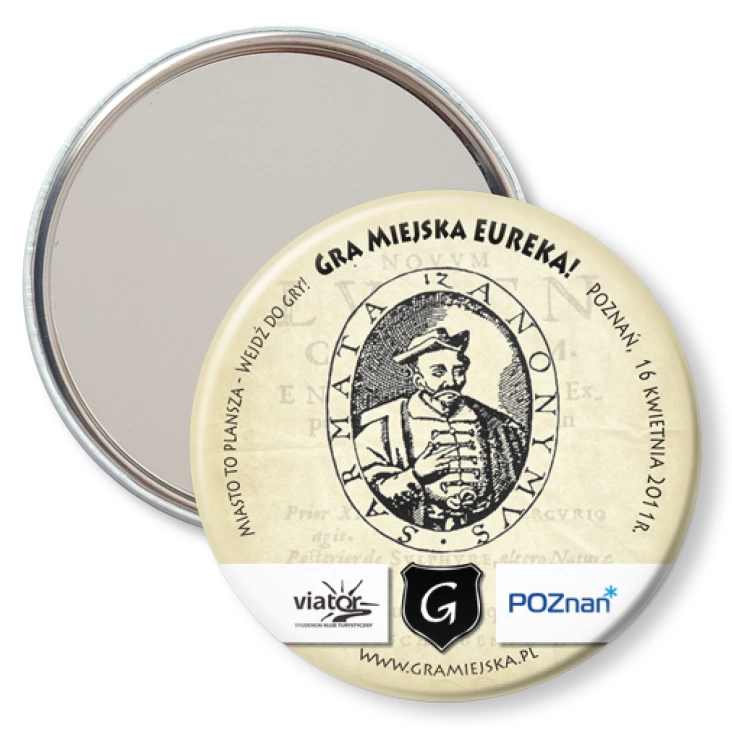 przypinka lusterko Gra Miejska - Eureka!