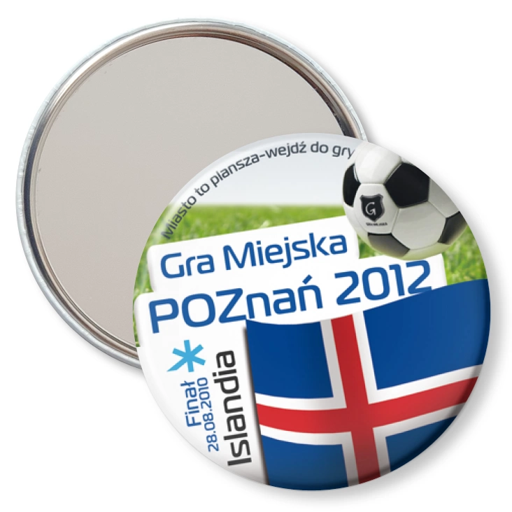 przypinka lusterko Gra Miejska - Poznań 2012 - Islandia
