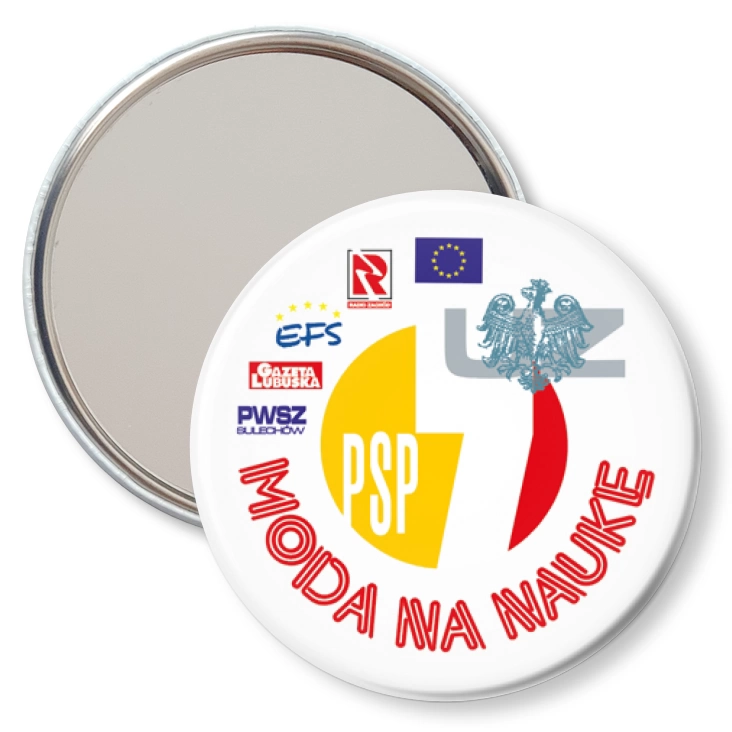 przypinka lusterko Moda na naukę - PSP nr 7 w Świebodzinie
