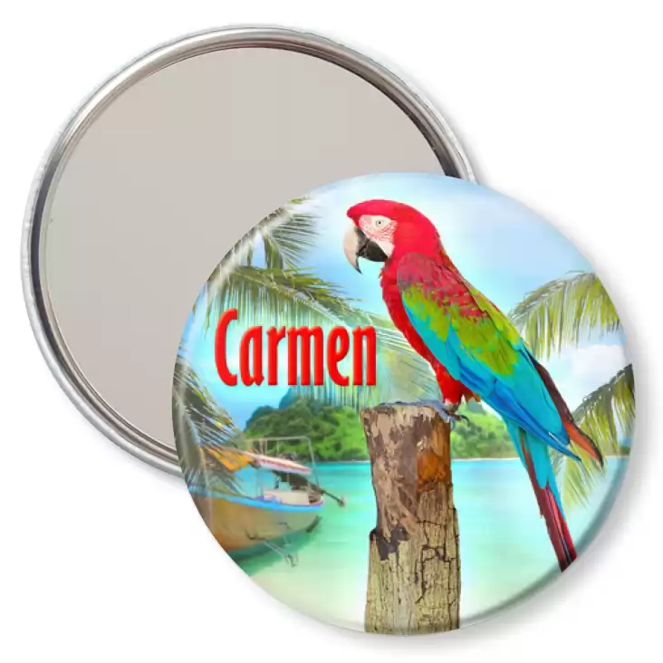 przypinka lusterko Papugarnia Carmen