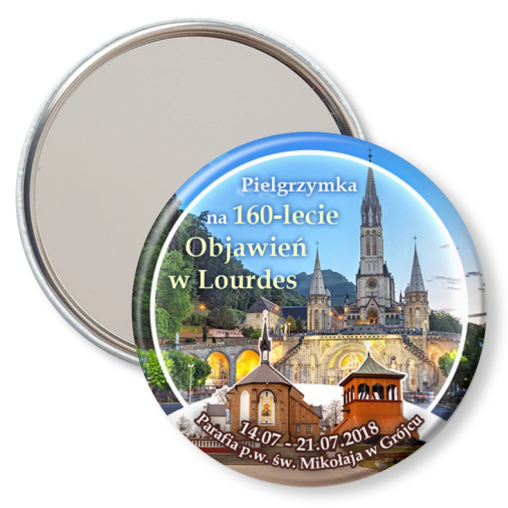 przypinka lusterko Pielgrzymka na 160-lecie Objawień w Lourdes