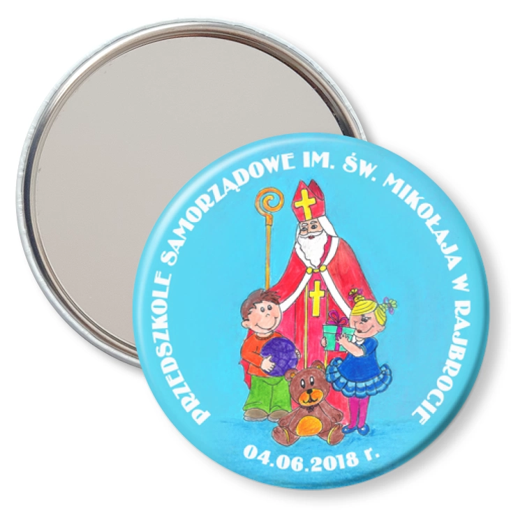 przypinka lusterko Przedszkole w Rajbrocie