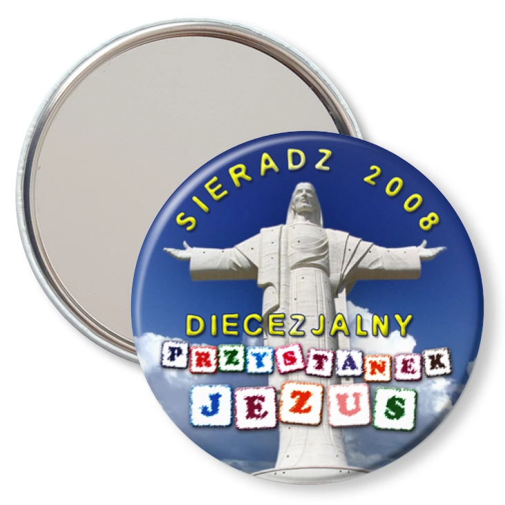 przypinka lusterko Przystanek Jezus Sieradz