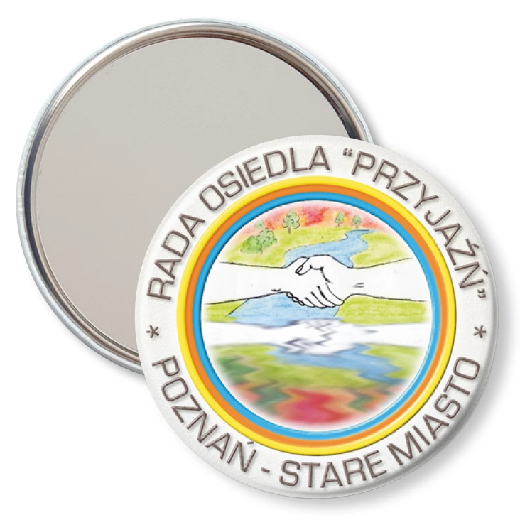 przypinka lusterko Rada Osiedla Przyjaźń