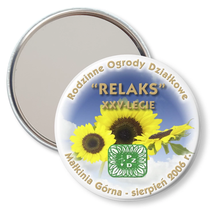 przypinka lusterko RELAKS - XXV-lecie