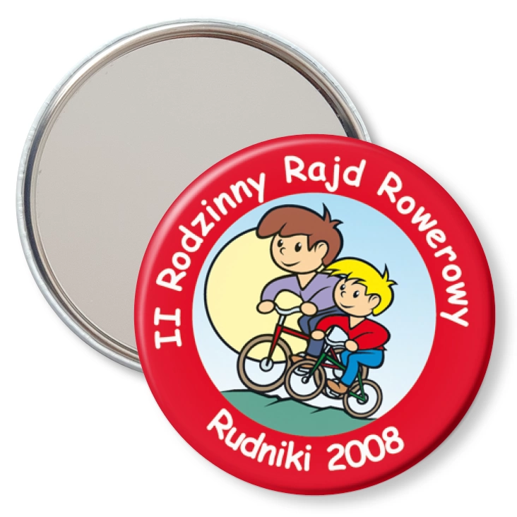 przypinka lusterko Rodzinny Rajd Rowerowy Rudniki