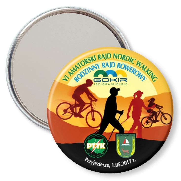 przypinka lusterko VI Amatorski Rajd Nordic Walking 2017