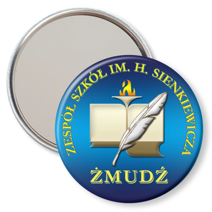 przypinka lusterko Zespół Szkół w Żmudzi