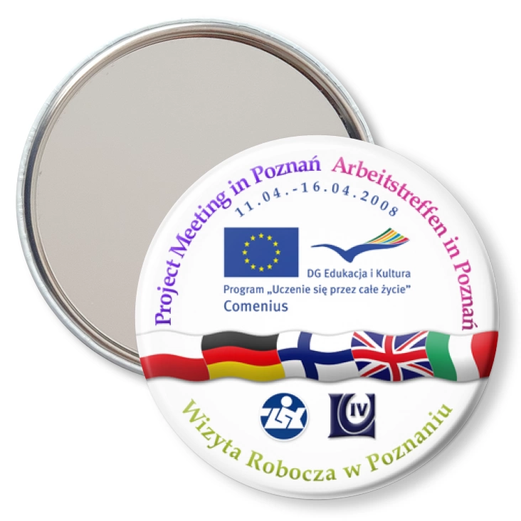 przypinka lusterko Comenius ZSK LO4 Poznań