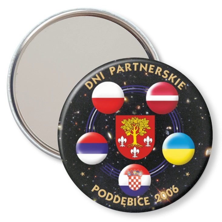 przypinka lusterko Dni partnerskie - Poddębice 2006