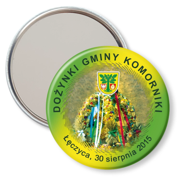 przypinka lusterko Dożynki Gminy Komorniki 2015