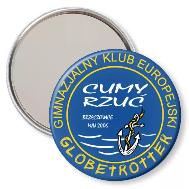 przypinka lusterko Globetrotter - Gimnazjalny Klub Europejski w Brzączowicach 
