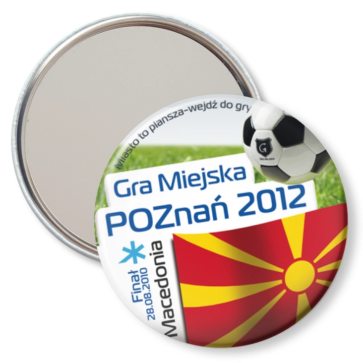 przypinka lusterko Gra Miejska - Poznań 2012 - Macedonia