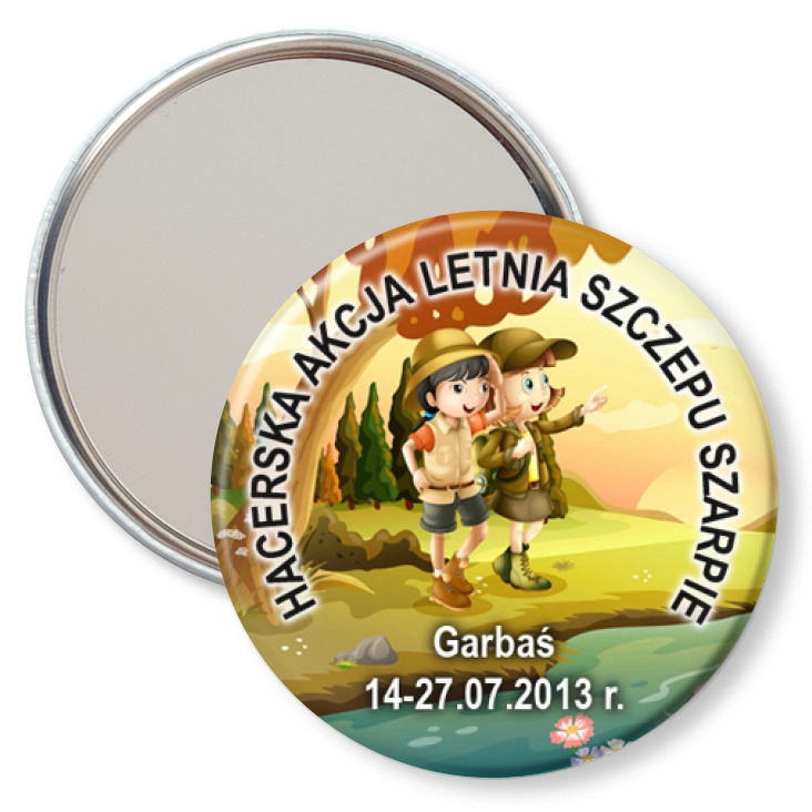 przypinka lusterko Harcerska Akcja Letnia Szczepu Szarpie