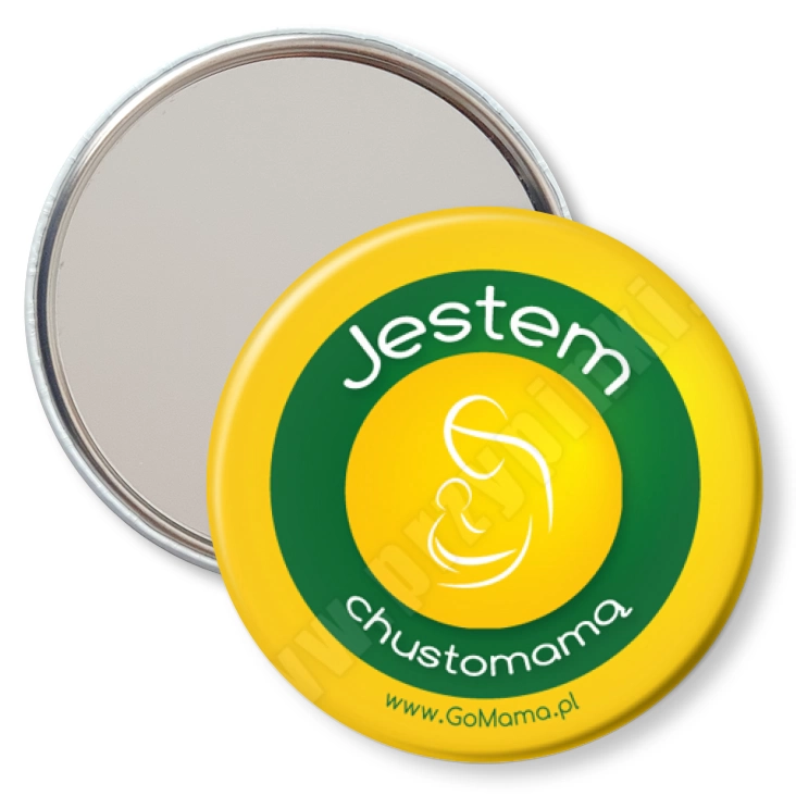 przypinka lusterko Jestem chustomama