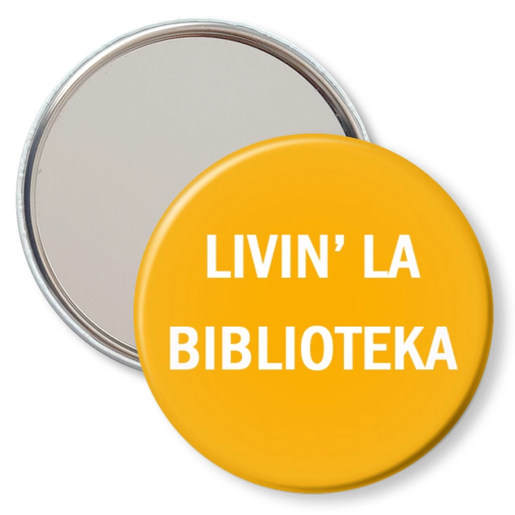 przypinka lusterko livin’ la biblioteka