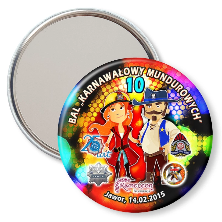 przypinka lusterko 10 Bal Karnawałowy Mundurowych