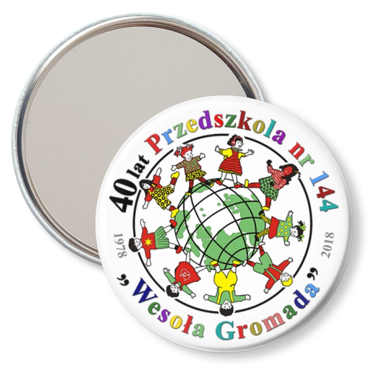 przypinka lusterko 40 lat Przedszkola Wesoła Gromada