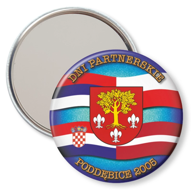 przypinka lusterko Dni partnerskie - Poddębice 2004