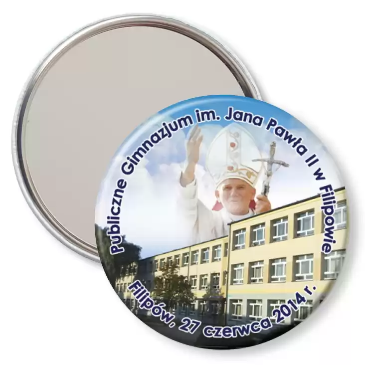przypinka lusterko Gimnazjum im. Jana Pawła II w Filipowie