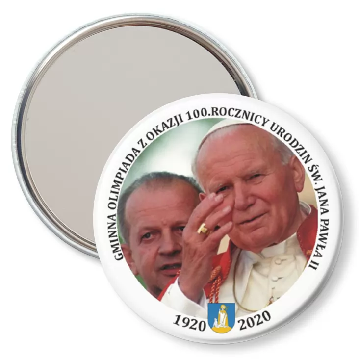 przypinka lusterko Gminna Olimpiada z okazji 100. rocznicy urodzin św. Jana Pawła II