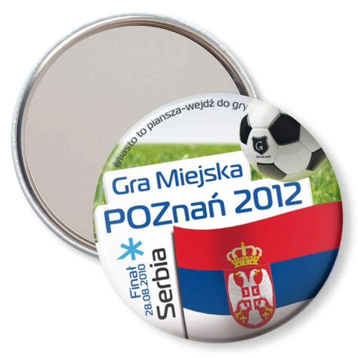 przypinka lusterko Gra Miejska - Poznań 2012 - Serbia