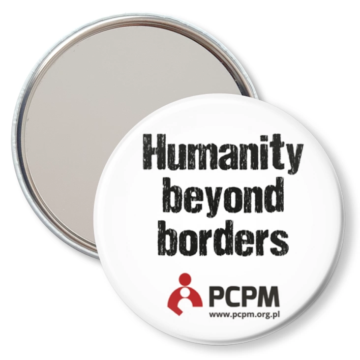 przypinka lusterko Humanity beyond borders
