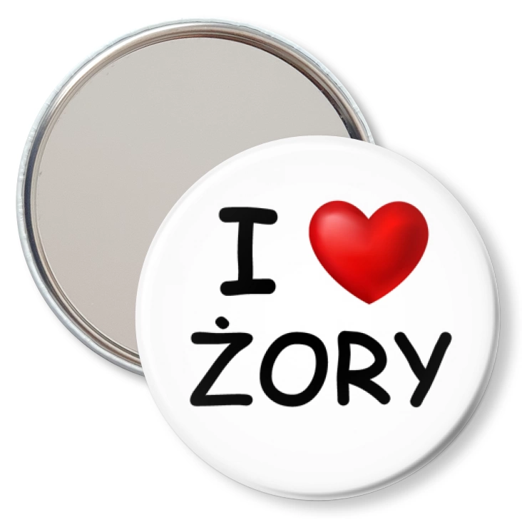 przypinka lusterko I love Żory